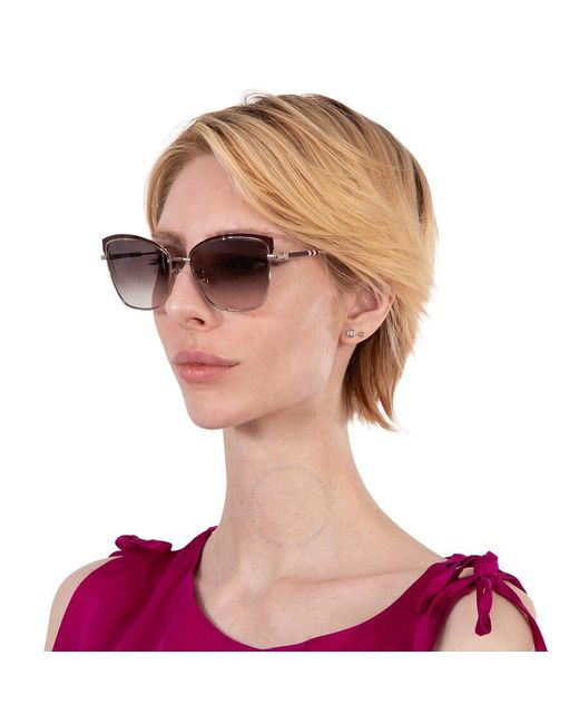 Carolina Herrera Brown Smoke Gradient Cat Eye Sunglasses She189 Ok99 57