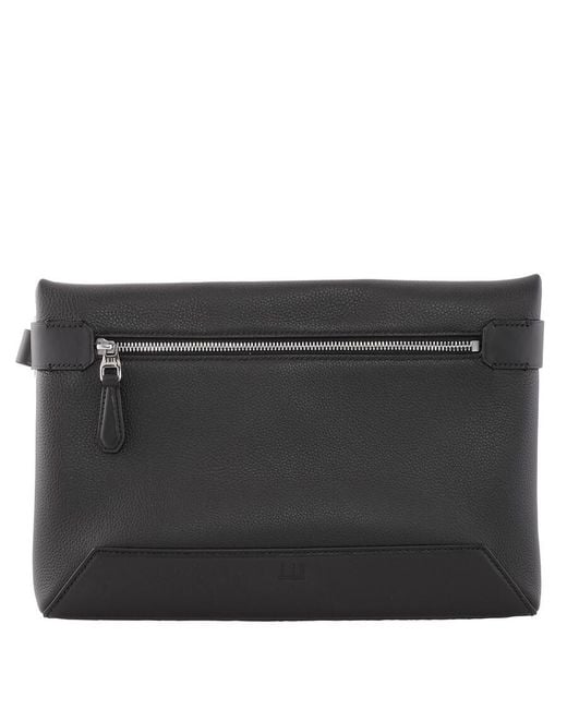 Dunhill Black 1893 Harness Zipped Leather Pouch for men