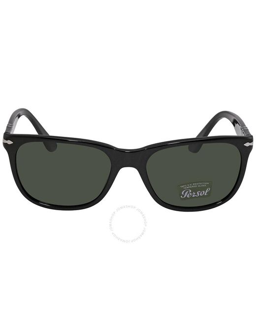 Persol Gray Green Rectangular Sunglasses Po3291s 95/31 for men