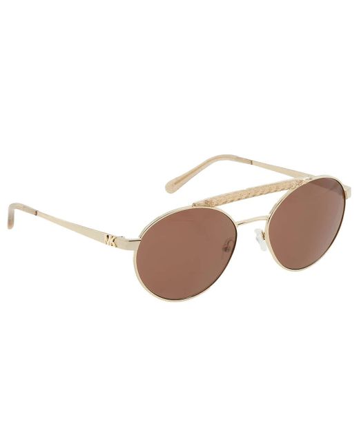 Michael Kors Brown Solid Round Sunglasses