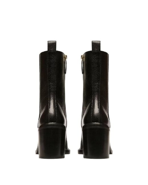 Bally Black Austine Block Heel Leather Boots, Brand Size 38.5 Us