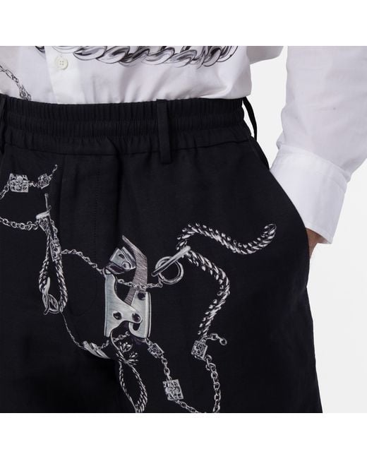 Burberry Black Knight Hardware Canvas Tailored Trousers for men