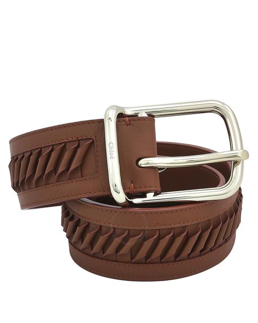 Chloé Brown Joe Cut-out Leather Belt