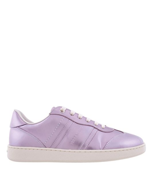 Ferragamo Purple Ferragamo Garda Low-Top Sneaker With Logo for men