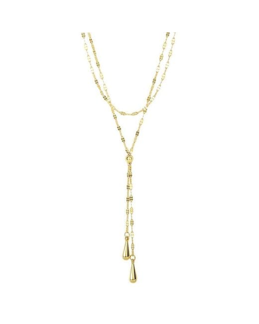 Tresorra Metallic 14K Double Tear Drop Multi-Strand Necklace
