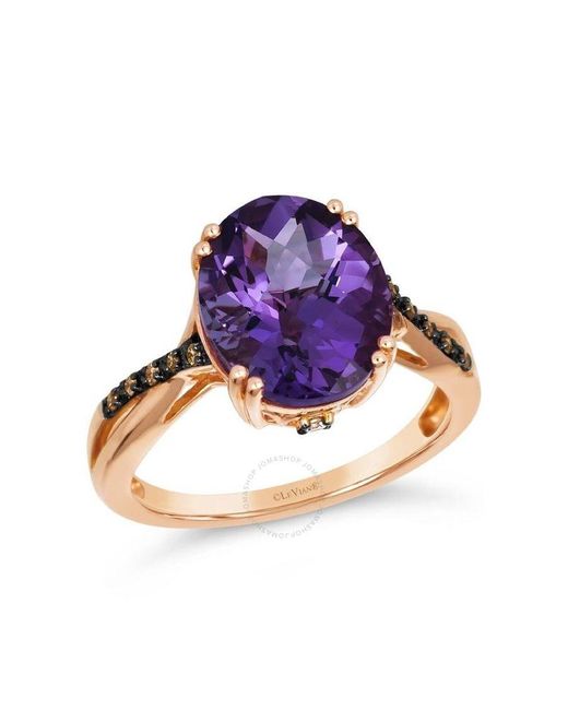 Le Vian Blue Ladies Semi Precious Ring Featuring 4 Cts. Grape Amethyst Set