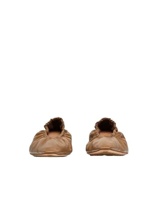 Bottega Veneta Natural Leather Ballerina Shoes
