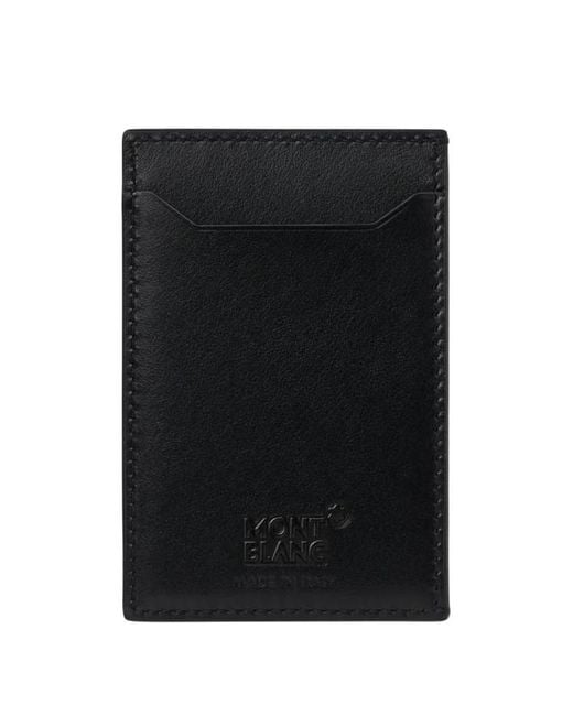 Montblanc Black Leather Meisterstuck Pocket Holder for men