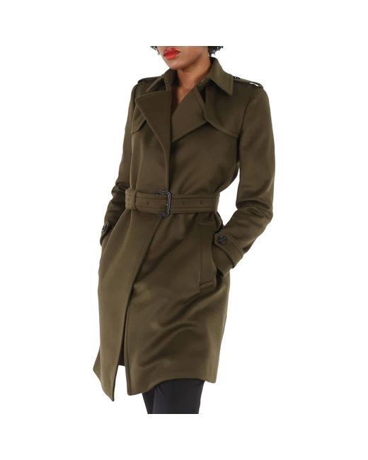 Burberry Green Tempsford Single-breasted Trench Coat