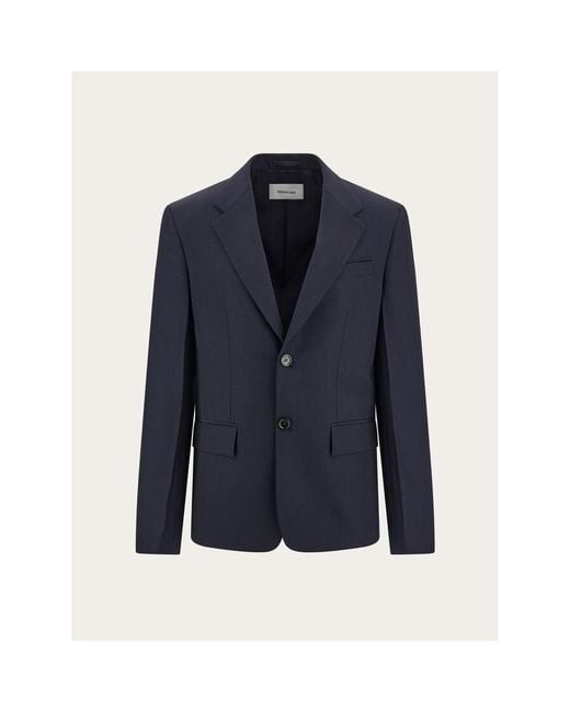 Ferragamo Blue Dark Tailored Jacket, Brand Size 52 (Us for men