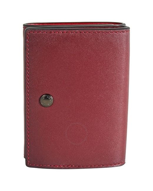 COACH Red Colorblock Origami Coin Wallet