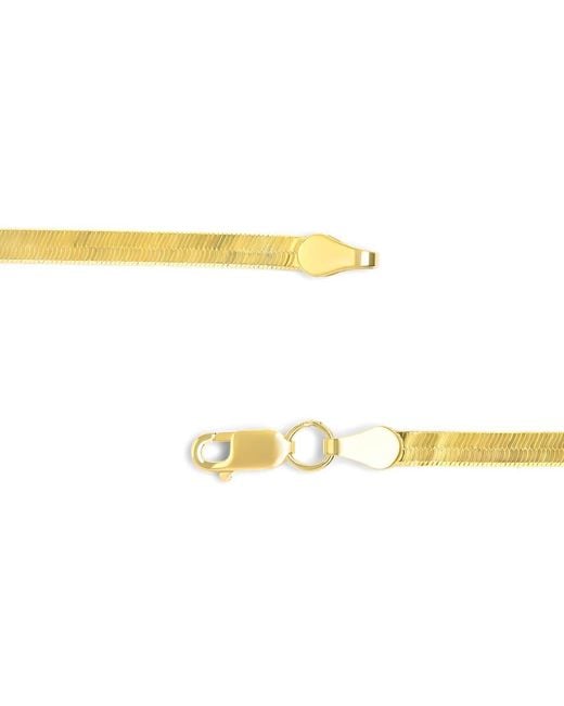 Haus of Brilliance Metallic Solid 14K 2.8Mm Imperial Herringbone Chain Necklace