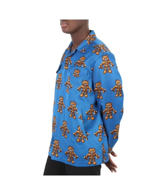 Moschino Blue Robot Bear Print Jacket for men