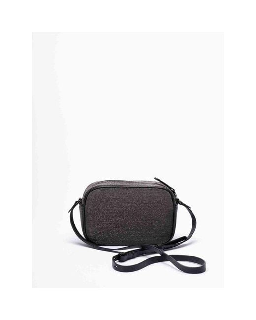 Brunello Cucinelli Ultrablack Leather Beaded Shoulder Bag