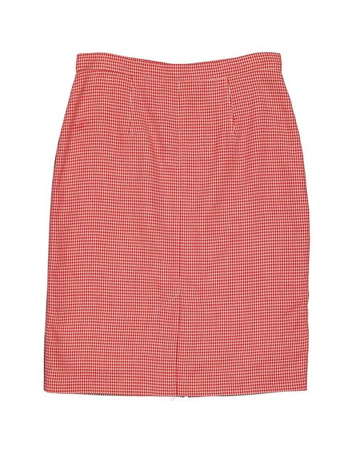 Burberry Pink Houndstooth Two-tone Wool Skirt