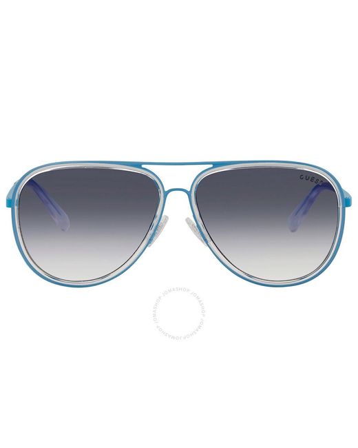 Guess Blue Grey Gradient Pilot Sunglasses Gu6982 90w 59 for men