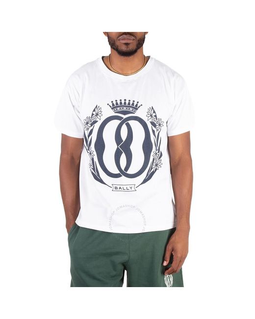 Bally Blue Emblem Print Short Sleeve Graphic T-Shirt for men