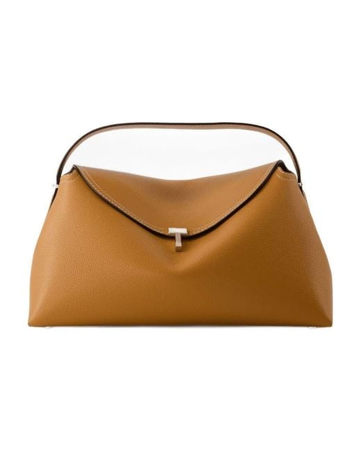 Totême  Brown T-Lock Top Handle Bag
