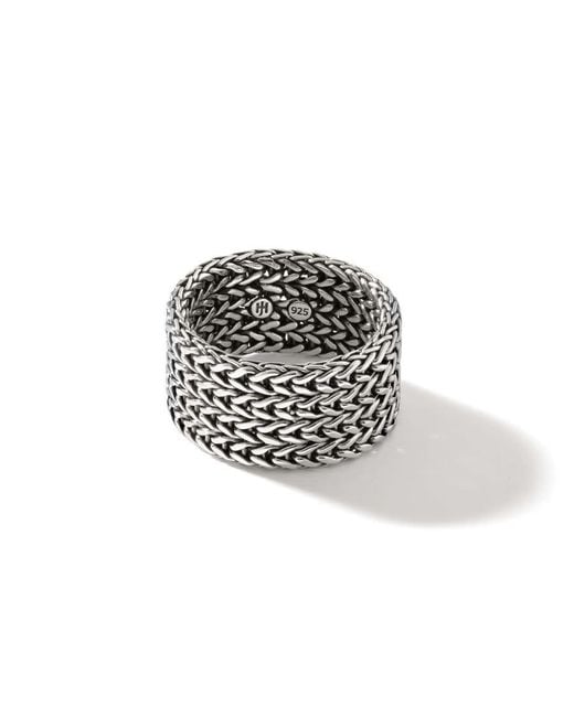 John Hardy Black 12Mm Rata Chain Band Ring