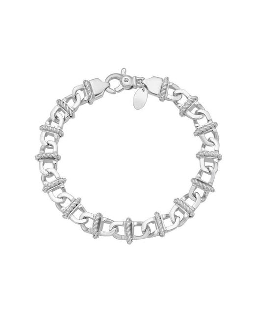 Tresorra Metallic Sterling Wrapped Rope Link Bracelet