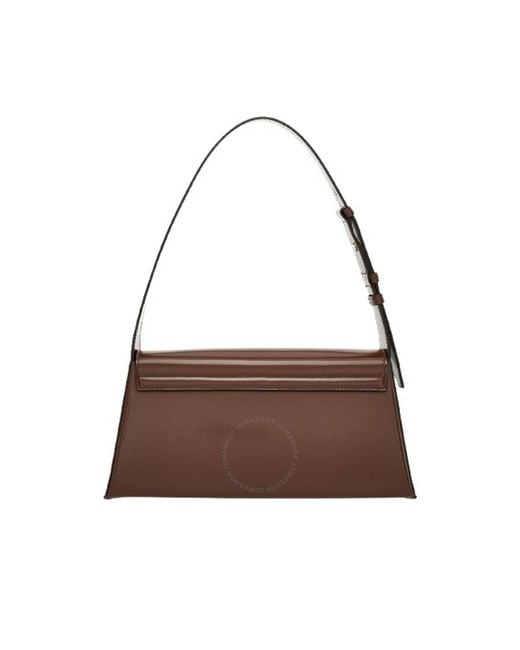Ferragamo Brown Geometric Prism Shoulder Bag
