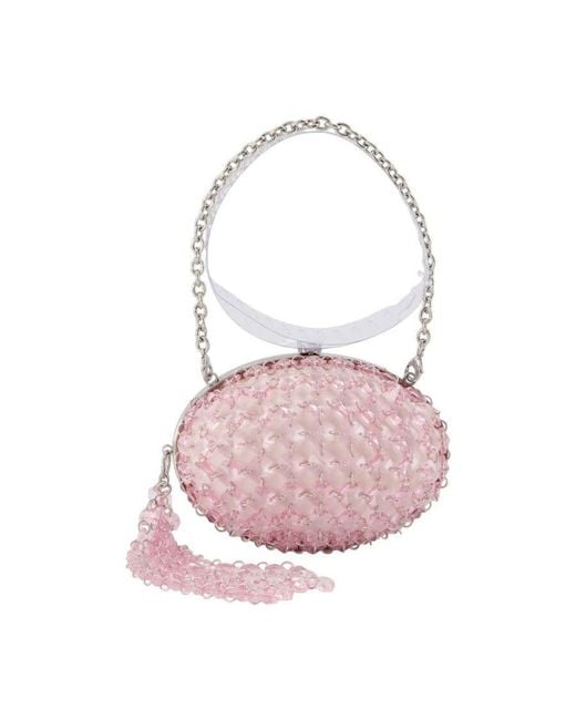 Self-Portrait Pink Self-Portrait Crystal-Embellished Clutch