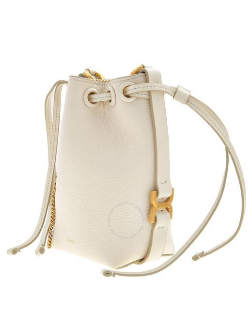 Chloé Natural Marcie Grained Leather Micro Bucket Bag