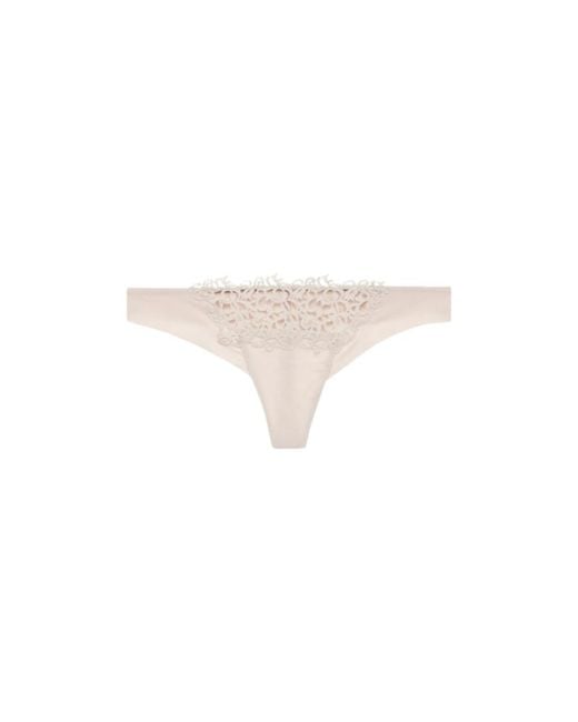 La Perla Natural Rose Macram Thong