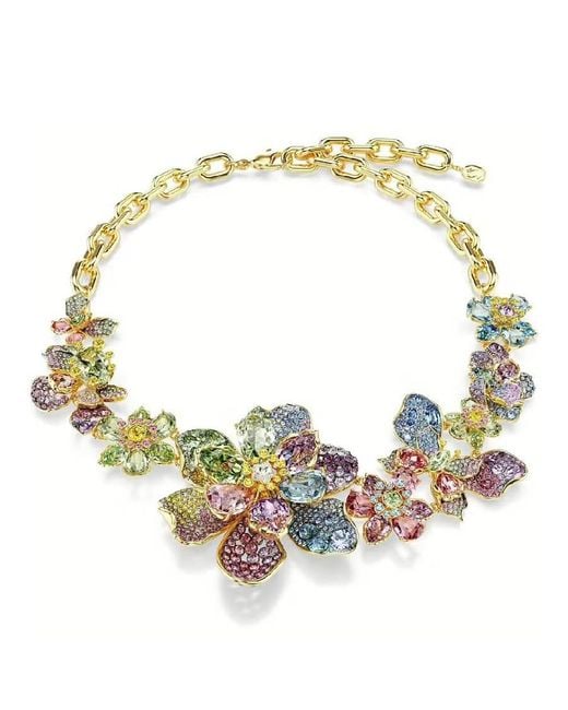 Swarovski Metallic Idyllia Multicolored Flower Necklace