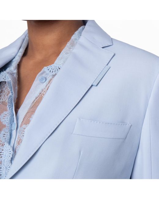 Burberry Blue Ladies Pale Wool Step-Through Blazer, Brand Size 2 (Us for men