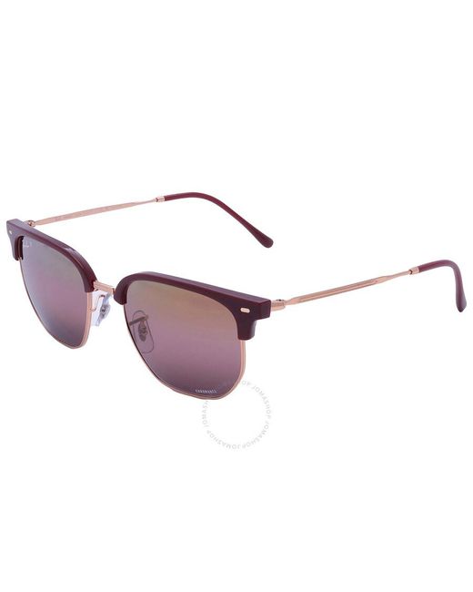 Ray-Ban Brown New Clubmaster Polarized Wine Sunglasses Rb4416 6654g9 53