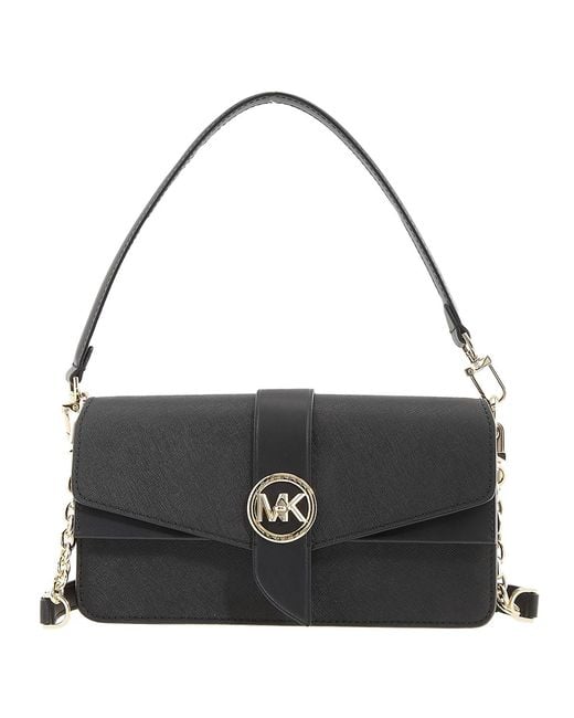 Michael Kors Black Ladies Greenwich Medium Saffiano Leather Shoulder Bag