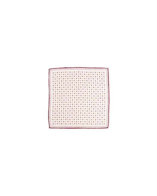 Brunello Cucinelli Red Silk Patterned Pocket Square for men