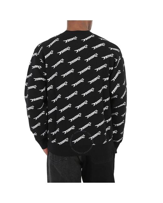 Ambush Black All-over Logo Crew Knit Sweater for men