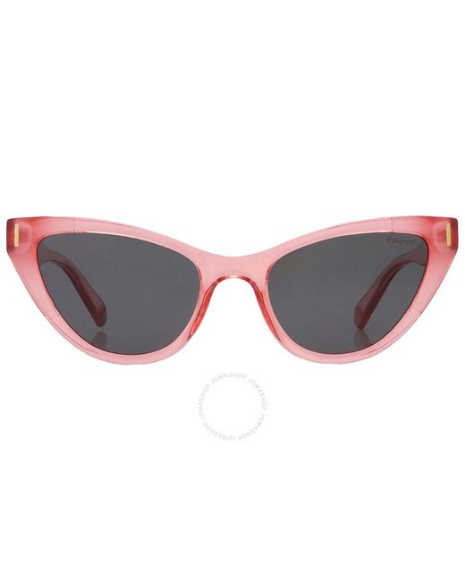 Polaroid Gray Polarized Grey Cat Eye Sunglasses Pld 6174/s 09r6/m9 52