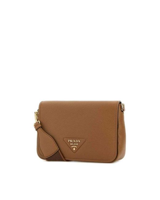 Prada Brown Leather Crossbody Bag Caramel 0 1 N Borse A Tracolla