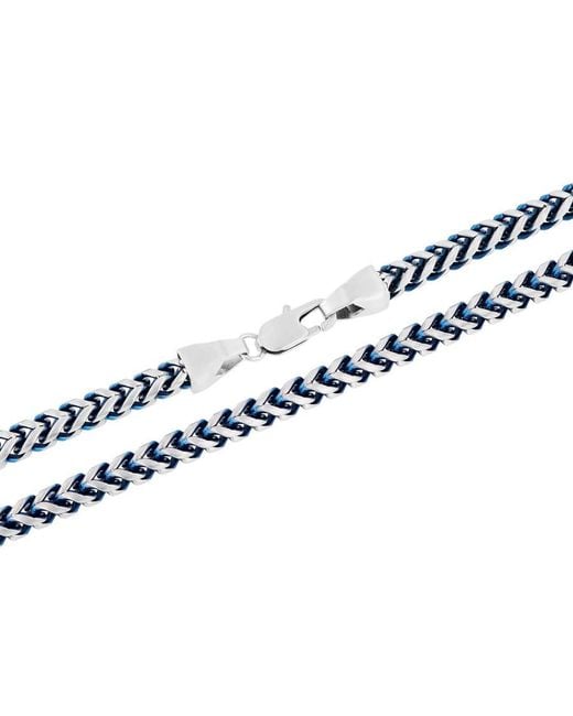 Robert Alton Blue Stainless Steel With Ip Franco Link Fashion Chain for men