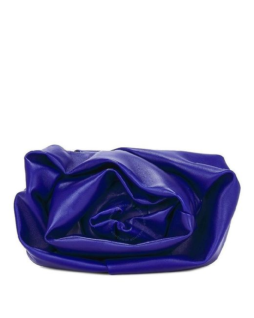 Burberry Blue Rose Motif Leather Clutch