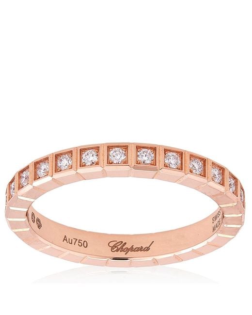 Chopard Metallic Ice Cube 18K Rose 0.24 Ct Diamond Ring