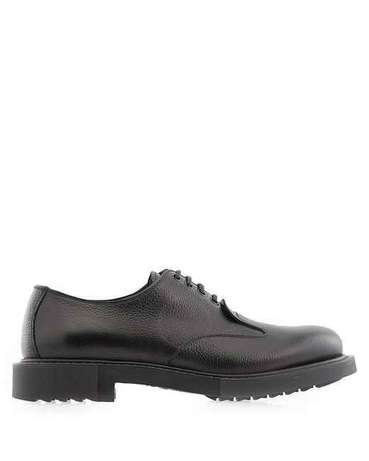 Ferragamo Black Salvatore Leather Derby Shoes for men