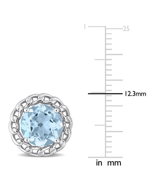 Amour Blue 4 3/4 Ct Tgw Sky Topaz Halo Earrings