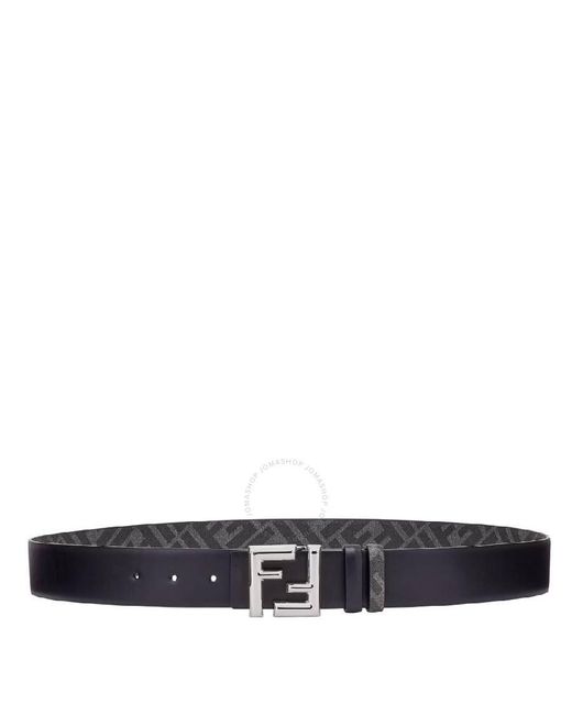 Fendi Blue Rounded Reversible Leather Belt for men