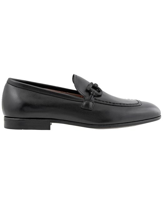 Ferragamo Black Moccasin With Gancini Ornament for men