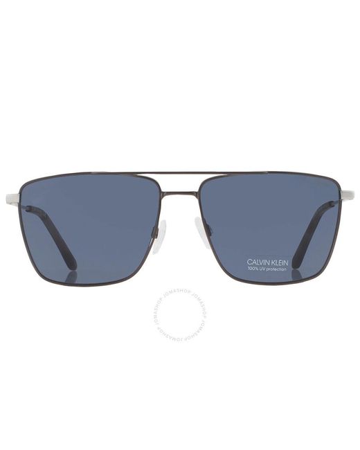 Calvin Klein Blue Grey Navigator Sunglasses Ck21116s 008 58