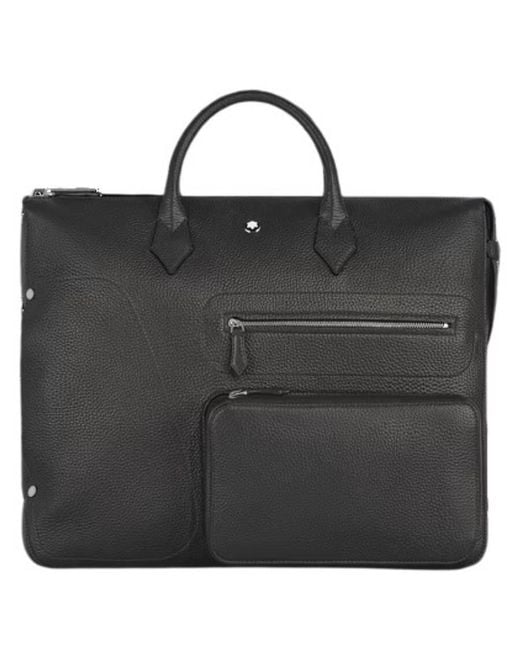 Montblanc Black Companion 24/7 Leather Bag for men