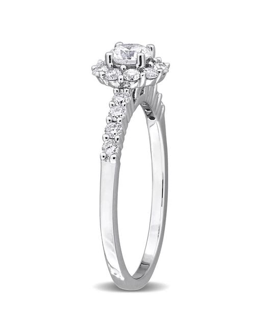 Created Forever Metallic 3/4Ct Tw Lab-Grown Diamond Halo Engagement Ring for men