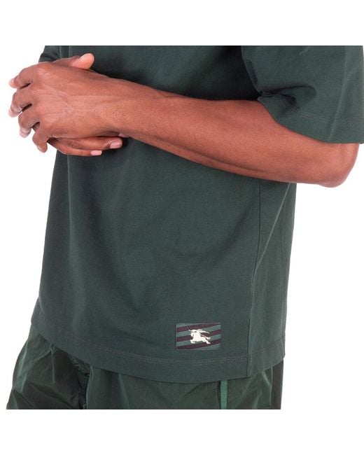 Burberry Green Ekd Label Cotton T-Shirt for men