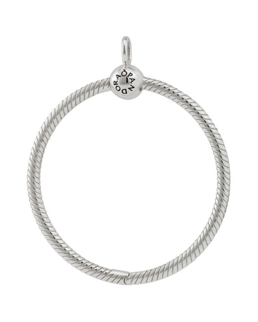 Pandora Metallic Moments Large O Pendant In Sterling Silver