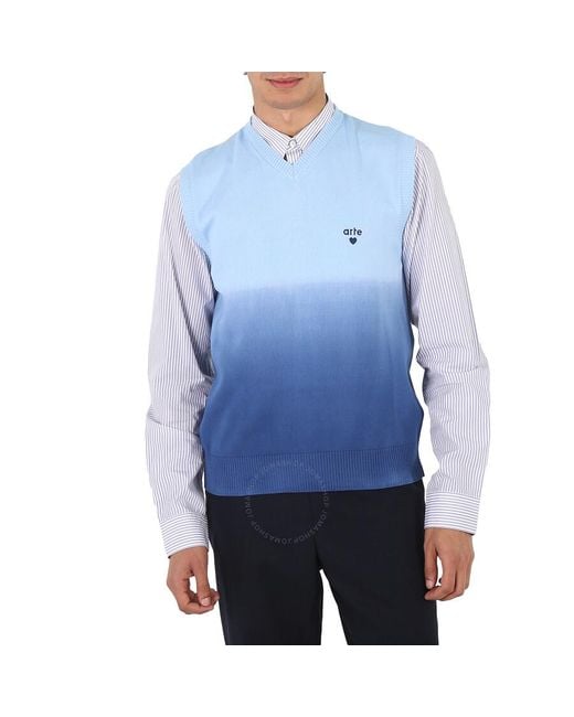 Arte' Blue Degrade Knit Vest for men