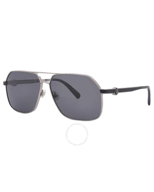 Moncler Metallic Icepol Smoke Navigator Sunglasses Ml0264 14a 61 for men